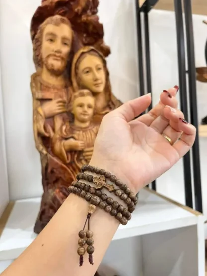 Vòng Tay Trầm Hương Thánh Giá Hạt Mân Côi 8li 108 hạt - Image 9